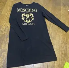 最終値下げ　MOSCHINO ブラック ロゴプリント ワンピース