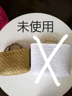 お値下げ 籐バック風 軽い、丈夫、濡れても強い　トートバッグ　ピクニックバック