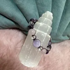 天然石ブレスレット アメジスト ローズクォーツ