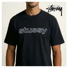 【STUSSY】00s'USA製 紺タグ センターロゴ Tシャツ