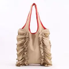 ❤新品・未使用❤【SMIRNASLI 】配色 フリルトートバッグ A4対応のサムネイル
