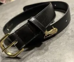 CELINE】黒赤レザーベルト 金属バックル 約75cm - メルカリ