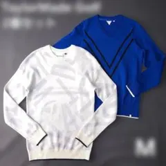 2着セット レーディス　テーラーメイド ゴルフニットセーター M 総柄 白 青