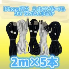 2m×5本　ランダムカラー♩ iPhone ライトニングケーブル
