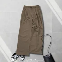 F0121＊レディース＊チノライクイージータックパンツ スラックス＊M 茶