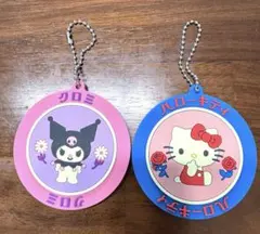 【サンリオ】レトロラバーキーチェーン２種　クロミ　キティ　【ガチャガチャ】