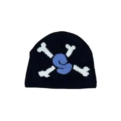 old stussy 90s skull beanie navyのサムネイル
