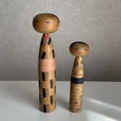木製親子こけし　2体