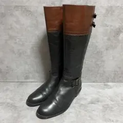 【コカ】（36）ロングブーツ ジョッキーブーツ ベルト バイカラー