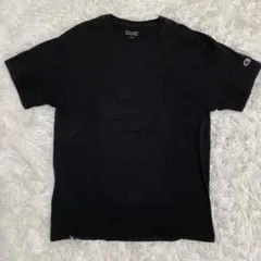 Champion Tシャツ L 黒 ワンポイントロゴ 半袖 メンズ カジュアル