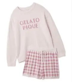 ジェラートピケ 【WhiteDayロゴプルオーバー&チェックショートパンツセット