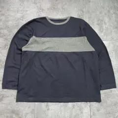 90s SONOMA 長袖Tシャツ ネイビーグレー バイカラー XXL