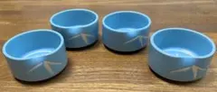 昭和レトロ　たわみ小鉢　変形小鉢　陶器　4個　水色