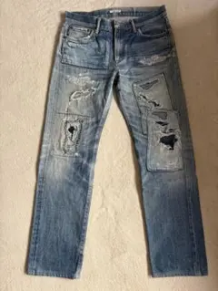 日本製 ダメージ加工 デニムパンツ