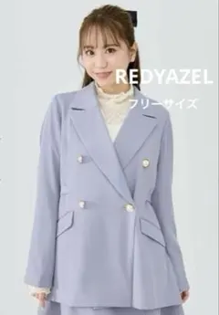 【REDYAZEL】レディアゼル　サイドベルドダブルジャケットライトブルーのサムネイル