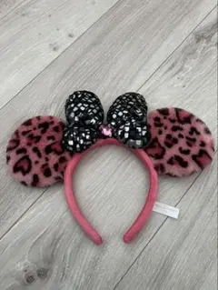 極美品 ミニーちゃんヒョウ柄カチューシャ マリーちゃんサングラス
