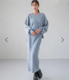 LOWRYSFARM メローニットセットアップ　ブルー