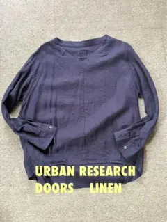 URBAN RESEARCH DOORS リネン タックプルオーバーブラウス