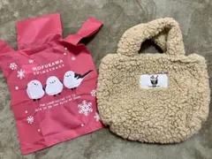 シマエナガ柄　コンビニエコバッグ　サーティワントートバッグ