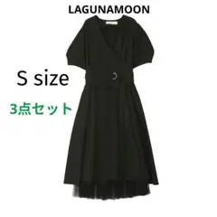 LAGUNAMOON ラグナムーン カシュクールベルトワンピース 半袖