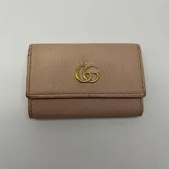 グッチ GUCCI GGマーモント 三つ折り財布 レザー ピンク 523277 - メルカリ