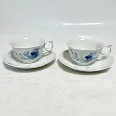ビンテージ超希少品マイセン、マイセン青いバラコーヒーカップ 