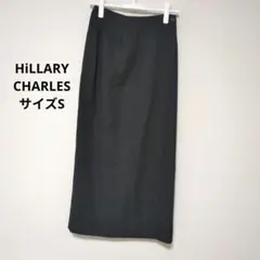 黒ブラック シンプル ラップロングスカート 無地 裏地付き Sサイズ