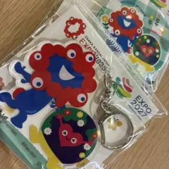 2コ ミャクミャク トゥンクトゥンク アクリルキーホルダー 缶マグネット