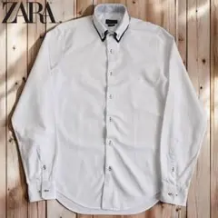 04M898◯ ZARA MAN スリムフィット デザイン襟 長袖 BDシャツ