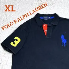 美品✨大きいサイズXL　ポロラルフローレン　ポロシャツ　ビッグポニー　刺繍　黒