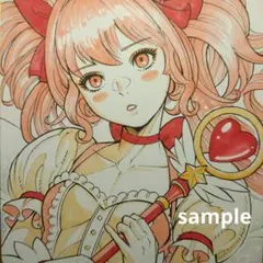 【手描きイラスト 101】オリジナル原画色紙 同人美人画「魔法少女に憧れて」