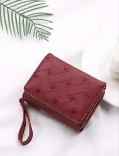 シーイン 三つ折り財布 赤　shein 財布　合皮のサムネイル