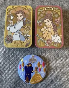 【美女と野獣・ベル】ディズニー刺繍缶バッジ&すらいどきゃん