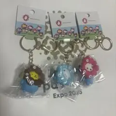 ミャクミャクサンリオ　キーホルダー　なりきりストラップ 3個セット　未使用　新品