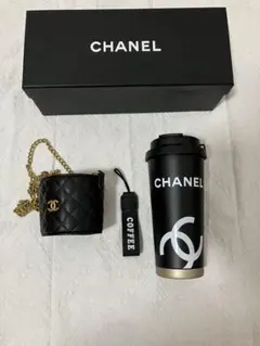CHANEL 非売品 コーヒーカップ&キルティングホルダー チェーン付き 未使用