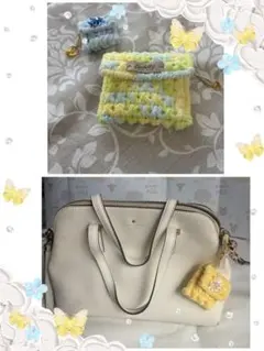 編み込みデザイン ポーチ&マスコットポーチセット 「他カラーとのまとめ売りあり」