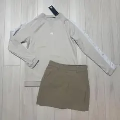 新品 アディダス ゴルフ セットアップ ベージュ ストレッチ スカート 長袖