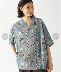 niko and... 総柄 開襟シャツ 半袖 ブルー＊usedのサムネイル