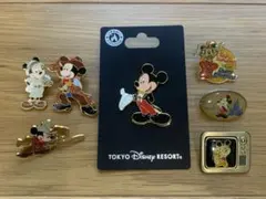 東京ディズニーランド ピンバッジ ミッキー 7コセット