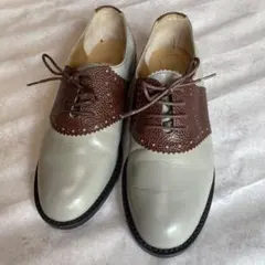 d*2様 未使用◎Vintage CHANEL バイカラー レースアップシューズ