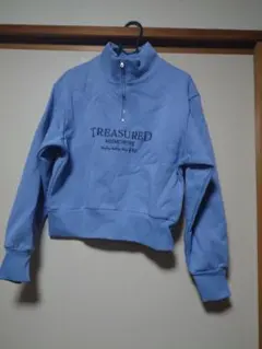 水色 ハーフジップ トレーナー