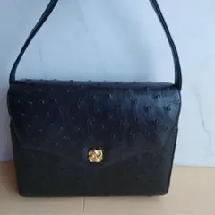 オーストリッチ ハンドバッグ ブラック