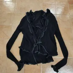 qhmiraiさん専用HIROKO BISフリル付き黒長袖カーディガン