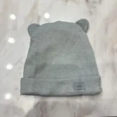 ZARA ベビー帽子 クマ耳 リブニット グレー