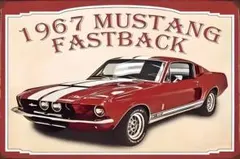 新品 MUSTANG 1967 FASTBACK 車 レトロ ブリキ看板