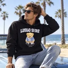 雑誌掲載モデル☆LUSSO SURF ベアーパーカー ブラック Lサイズ
