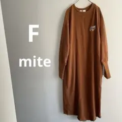 mite ブラウン 310プリント ワンピース　サイズフリー
