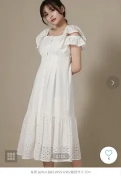 【夏セール】Cheek オリジナル刺しゅうノースリーブワンピース Mのサムネイル