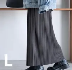 reca 迷わず着れる！大人のロングプリーツスカート　L