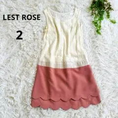 LEST ROSE レストローズ◆ノースリーブレースワンピース (2)白ピンク